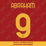 Abraham 9 (Official AS Roma 2021/22 Home/Fourth Club Name and Numbering)